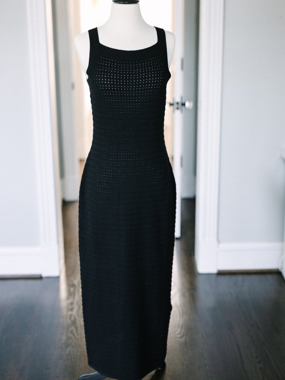Varley Black 100% Cotton Knit Column Maxi Dress | NWT | Size S
